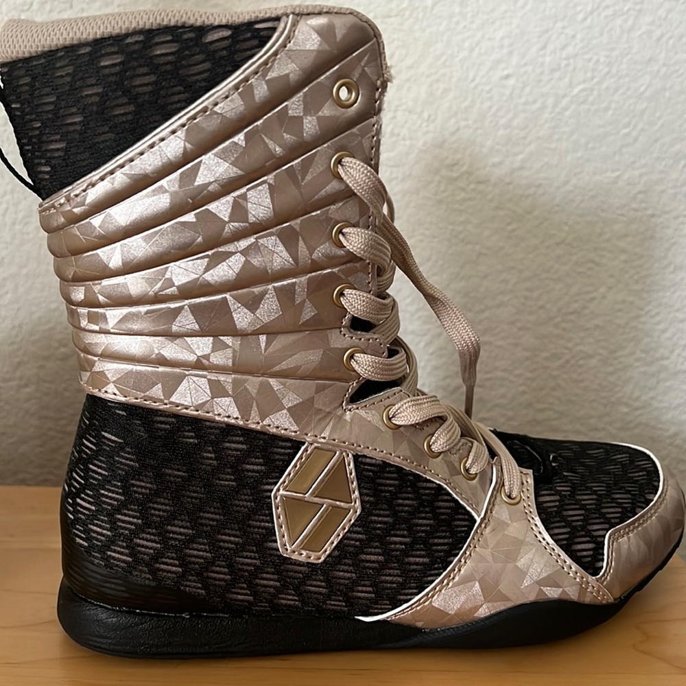 Society Nine Rose Gold Black Sneakers